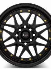 Vors Wheels VR7 16x7 4x100/4x114.3 38 mm Black Gold Rivet                                     - VR0716708H38BK - Image 2