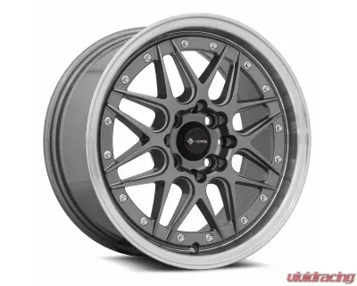 Vors Wheels VR7 16x7 4x98 38 mm Gun Metal Machine Lip Chrome Rivet - VR0716708H38GM-498
