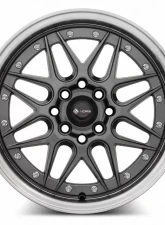 Vors Wheels VR7 16x7 4x98 38 mm Gun Metal Machine Lip Chrome Rivet                                     - VR0716708H38GM-498 - Image 2