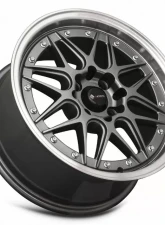 Vors Wheels VR7 16x7 4x98 38 mm Gun Metal Machine Lip Chrome Rivet                                     - VR0716708H38GM-498 - Image 3