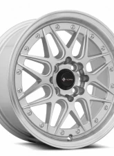 Vors Wheels VR7 16x7 4x100/4x114.3 38 mm Silver Machine Face Lip Chrome Rivet                                     - VR0716708H38S - Image 3