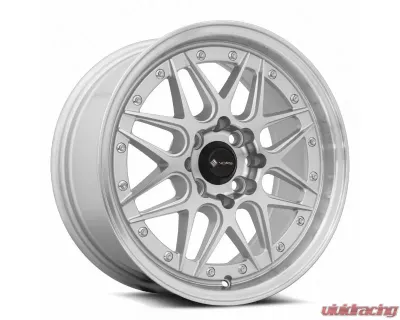Vors Wheels VR7 16x7 4x100/4x114.3 38 mm Silver Machine Face Lip Chrome Rivet - VR0716708H38S