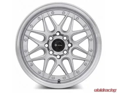 Vors Wheels VR7 16x7 4x100/4x114.3 38 mm Silver Machine Face Lip Chrome Rivet - VR0716708H38S