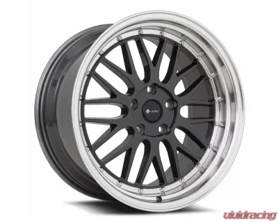 Vors Wheels VR8 20x9.5 5x120 35 mm Hyper Black Machine Lip Chrome Rivet - VR08209551435HB-520