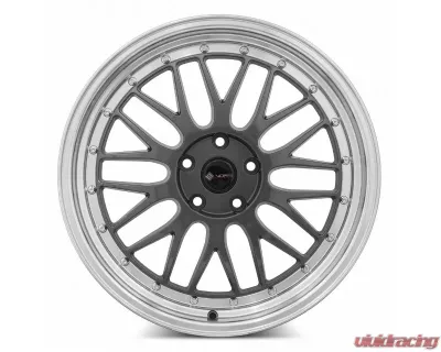 Vors Wheels VR8 20x8.5 5x115 35 mm Hyper Black Machine Lip Chrome Rivet - VR08208551435HB-515