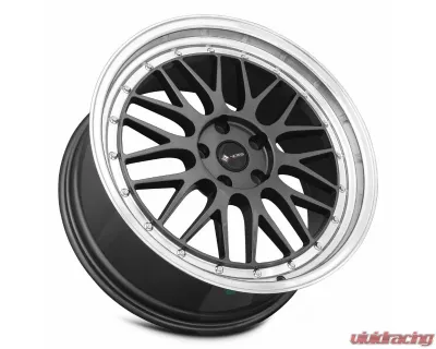 Vors Wheels VR8 20x8.5 5x115 35 mm Hyper Black Machine Lip Chrome Rivet - VR08208551435HB-515