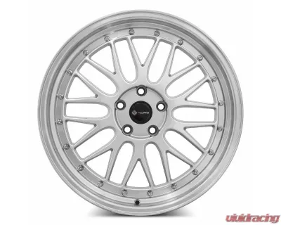 Vors Wheels VR8 20x8.5 5x108 35 mm Silver Machine Lip Chrome Rivet - VR08208551435S-508