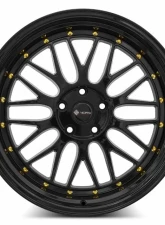 Vors Wheels VR8 20x9.5 5x108 35 mm Black Gold Rivet                                     - VR08209551435GB-508 - Image 2