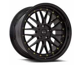 Vors Wheels VR8 20x9.5 5x108 35 mm Black Gold Rivet