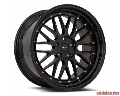 Vors Wheels VR8 20x9.5 5x108 35 mm Black Gold Rivet - VR08209551435GB-508