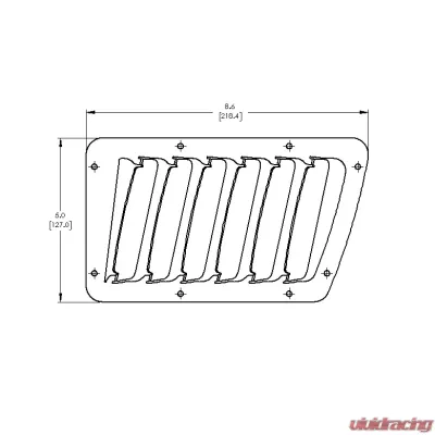 Verus Engineering Aluminum Black Small Hood Louver Kit BRZ/FRS/GT86 2012-2021 - A0055A-BLK
