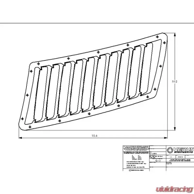 Verus Engineering Aluminum Black Hood Louver Kit Mustang (S550) 2015+ - A0066A-BLK