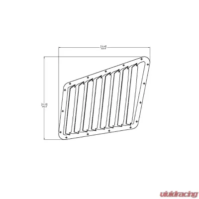 Verus Engineering Black Aluminum Hood Louver Kit Ford Focus RS/ST (MK3) 2012-2020 - A0079A-BLK
