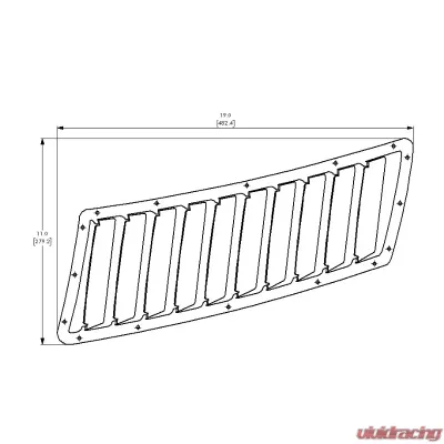 Verus Engineering Aluminum Black Hood Louver Kit Mustang GT (S550) 2015+ - A0101A-BLK
