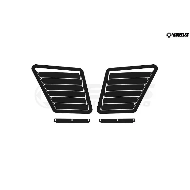Verus Engineering  Black Aluminum Hood Louver Kit Fiat 500 Abarth 2007+ - A0103A-BLK