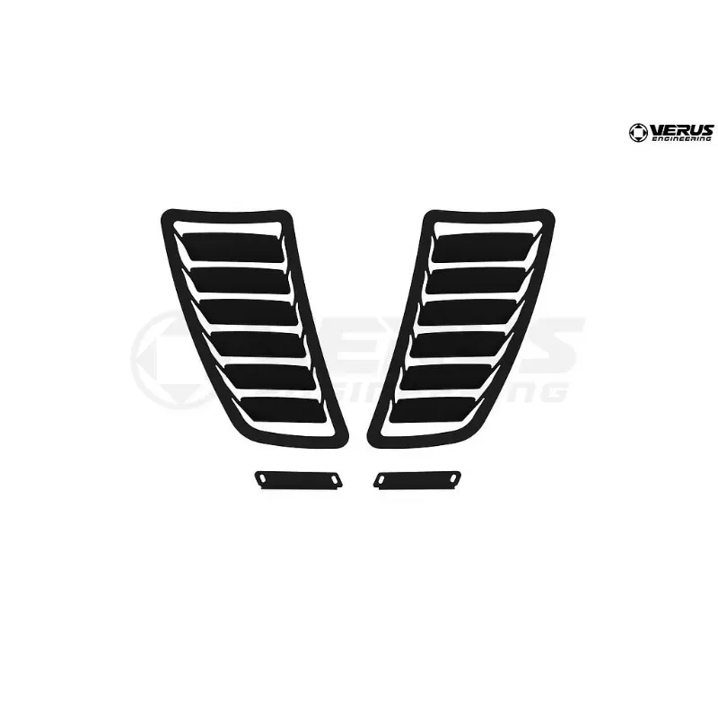 Verus Engineering Black Aluminum Hood Louver Kit Subaru WRX/STI (GR/GV) 2008+ - A0212A-BLK
