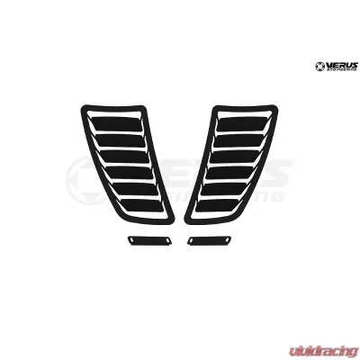 Verus Engineering Black Aluminum Hood Louver Kit Subaru WRX/STI (GR/GV) 2008+ - A0212A-BLK
