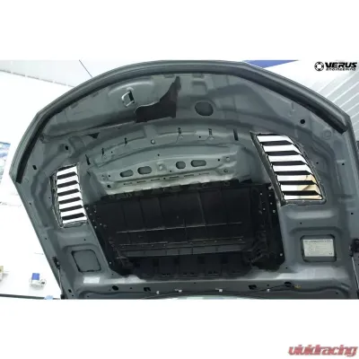 Verus Engineering Black Aluminum Hood Louver Kit Subaru WRX/STI (GR/GV) 2008+ - A0212A-BLK