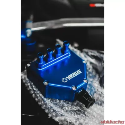 Verus Engineering Anodized Blue Air Oil Separator (AOS) Toyota Supra (MK5) 2020-2024 - A0228A-BLU
