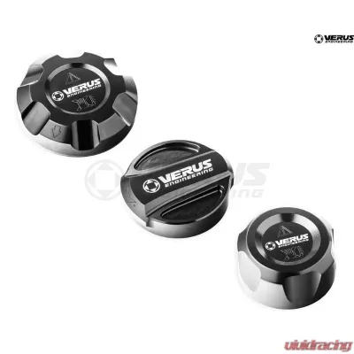Verus Engineering Anodized Black Engine Bay Fluid Cap Kit Toyota Supra (Mk5) 2020-2024 - A0254A-BLK