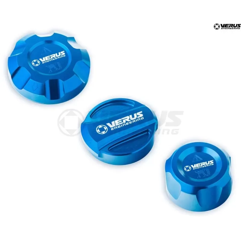 Verus Engineering Anodized Blue Engine Bay Fluid Cap Kit Toyota Supra (Mk5) 2020-2024 - A0254A-BLU