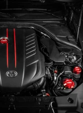 Verus Engineering Anodized Red Engine Bay Fluid Cap Kit Toyota Supra (Mk5) 2020-2024                                     - A0254A-RED - Image 2
