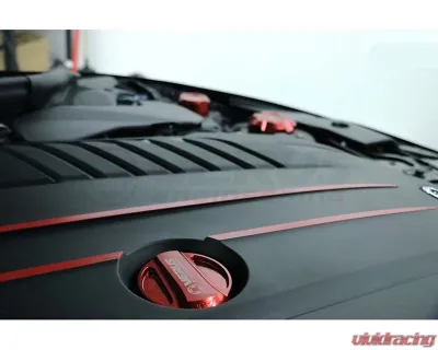 Verus Engineering Anodized Red Engine Bay Fluid Cap Kit Toyota Supra (Mk5) 2020-2024 - A0254A-RED