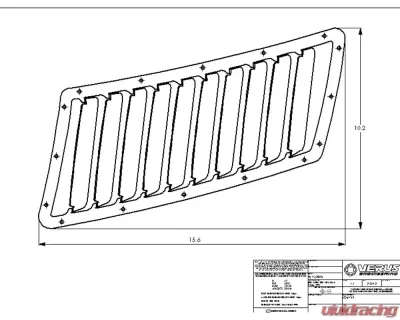 Verus Bare Aluminum Hood Louver Kit Ford Mustang S550 - A0066A-BARE