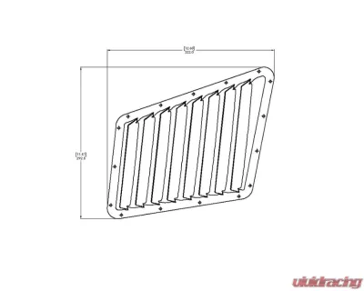 Verus Raw Aluminum Hood Louver Kit Ford Focus RS | ST - A0079A-BARE