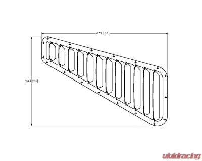 Verus Raw Aluminum Hood Louver Kit Nissan 350Z Z33 - A0094A-BARE
