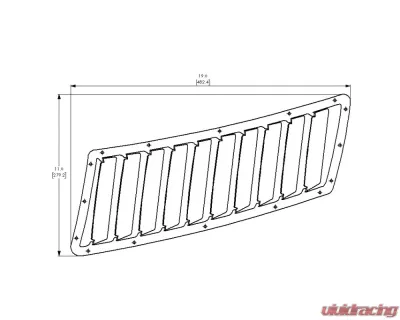 Verus Bare Aluminum Hood Louver Kit Ford Mustang S550 GT Spec - A0101A-BARE