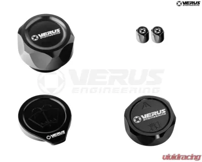 Verus Anodized Black FHS Oil Cap Engine Bay Cap Kit Ford Bronco - A0487A-BLK-FHS