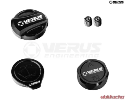 Verus Anodized Black RLS Oil Cap Engine Bay Cap Kit Ford Bronco - A0487A-BLK-RLA