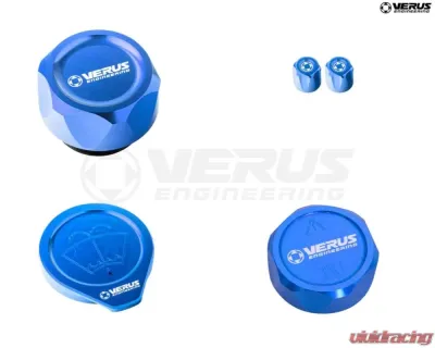 Verus Anodized Black FHS Oil Cap Engine Bay Cap Kit Ford Bronco - A0487A-BLU-FHS