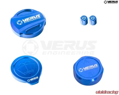 Verus Anodized Black RLS Oil Cap Engine Bay Cap Kit Ford Bronco - A0487A-BLU-RLA