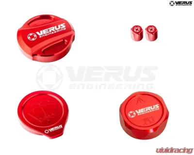 Verus Anodized Black RLS Oil Cap Engine Bay Cap Kit Ford Bronco - A0487A-RED-RLA