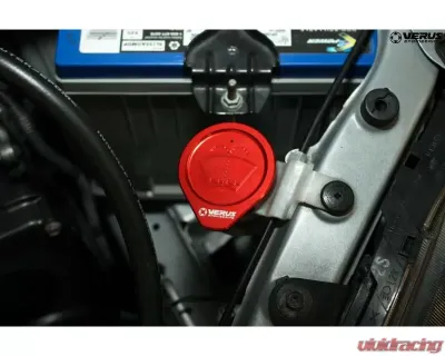 Verus Engineering Windshield Washer Cap Anodized Black Subaru WRX/STI VA - A0587A-RED