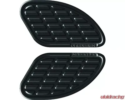 One Emblems Black Soft Touch L & R Leather Tank Pad Aprilia | BMW | Buell | Ducati | Honda | Kawasaki | Suzuki | Triumph | Yamaha 1984-2018 - BUMPS13P