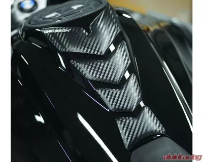 One Emblems Carbon Look Soft Touch Slim Prespaced Tank Pad Aprilia | BMW | Buell | Ducati | Honda | Kawasaki | Suzuki | Triumph | Yamaha 1984-2018 - CGAN127P