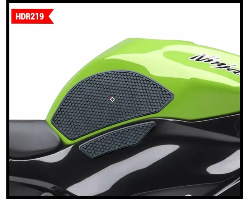 One Emblems Black HDR Tank Side Pad Kawasaki ZX600 | ZX636 Ninja ZX-6R 2009-2019 - HDR219
