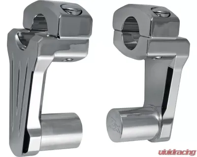 Rox Chrome 2" Rise Pivoting Handlebar Riser Harley Davidson | Kawasaki | Suzuki | Triumph | Victory | Yamaha 1991-2020 - 4R-P2CC02