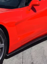 C7 Carbon Side Skirts with Mudflaps Carbon Fiber Chevrolet Corvette C6 ZR1 2005-2013                                     - C6-SS-CF - Image 5