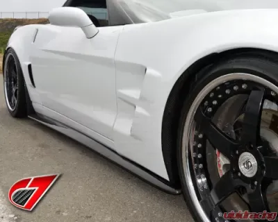 C7 Carbon Front Fender Rear Section Mudflaps - Carbon Fiber Chevrolet Corvette C6 ZR1 2009-2013 - C6Z-FSMF-CF