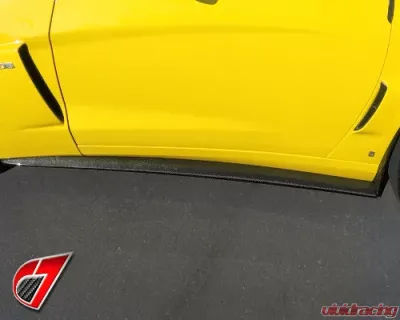 C7 Carbon Side Skirts With CF Mudflaps Carbon Fiber Chevrolet Corvette Z06 | ZR1 | GS 2005-2013 - C6Z-SS-CF
