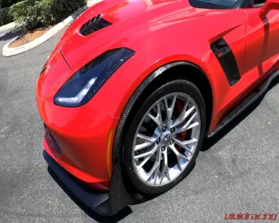 C7 Carbon Front Fender Spats Moldings - Carbon Fiber Chevrolet Corvette Z06/GS C7 2014 - C7Z-FFS-CF