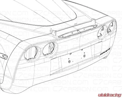 C7 Carbon Chassis Mount For Spoiler Rear Wing Chevrolet Corvette C6 2005-2013 - C6-CM-01