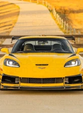 C7 Carbon Legacy Stage-3 Racing Front Splitter With Undertray Track Aero Painted Gloss Black Chevrolet Corvette C6 Z06 | GS | ZR1 2006-2013                                     - C6Z-1D-2 - Image 2