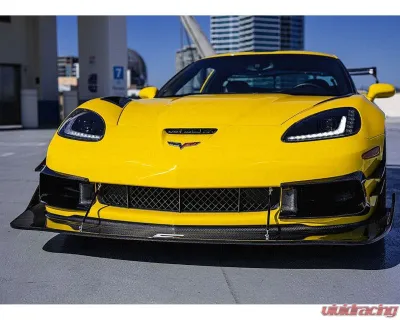 C7 Carbon Legacy Stage-3 Racing Front Splitter With Undertray Track Aero Painted Gloss Black Chevrolet Corvette C6 Z06 | GS | ZR1 2006-2013 - C6Z-1D-2