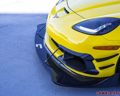 C7 Carbon Legacy Stage-3 Racing Front Splitter With Undertray Track Aero Painted Gloss Black Chevrolet Corvette C6 Z06 | GS | ZR1 2006-2013 - C6Z-1D-2