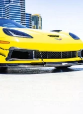 C7 Carbon Front Splitter Carbon Fiber Extended Version with Undertray Chevrolet Corvette Z06|GS|ZR1 2006-2013                                     - C6Z-FS-EX-CF - Image 3